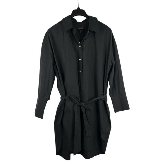 NWT! Banana Republic RT$130 Black XXL Oversized Cotton Poplin Midi Shirt Dress - Picture 1 of 13